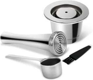 LIHONG Reusable Coffee Pods, Stainless Steel Reusable Espresso Capsules Compatible with Nespresso Original Line (1 pack)