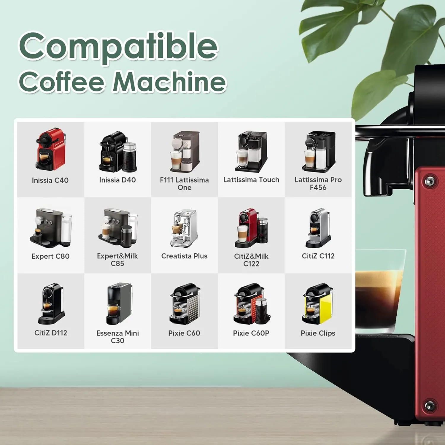 LIHONG Reusable Coffee Pods, Stainless Steel Reusable Espresso Capsules Compatible with Nespresso Original Line (1 pack)