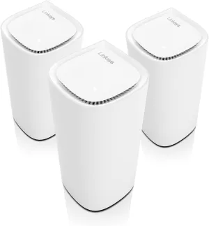 Linksys Velop Pro WiFi 6E Mesh Router - Cognitive Mesh with 6 GHz, 5.4 Gbps Speeds, 9000 sq. ft. Coverage, 200  Devices - 3 Pack (Renewed)