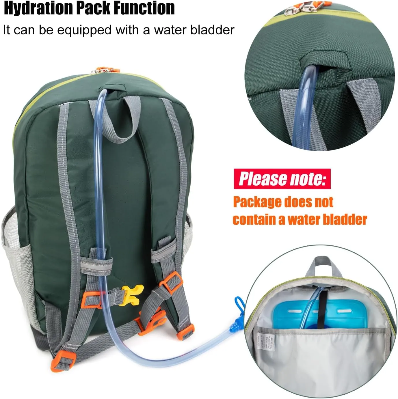 Little Kids Hiking Backpack for Boys or Girls, Small Daypack for Camping or Travel (Green, Small)