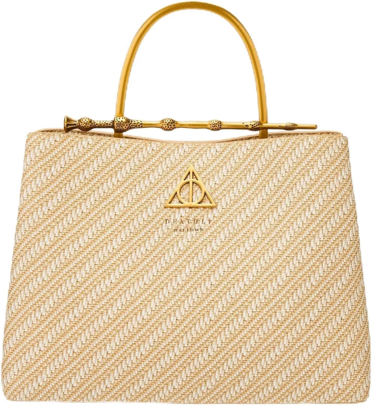 Loungefly Harry Potter Deathly Hallows Elder Wand Raffia Texture Brown Handbag - BoxLunch Exclusive