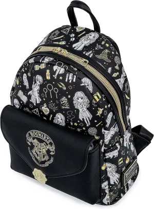 Loungefly Harry Potter Magical Elements All Over Print Womens Double Strap Shoulder Bag Purse