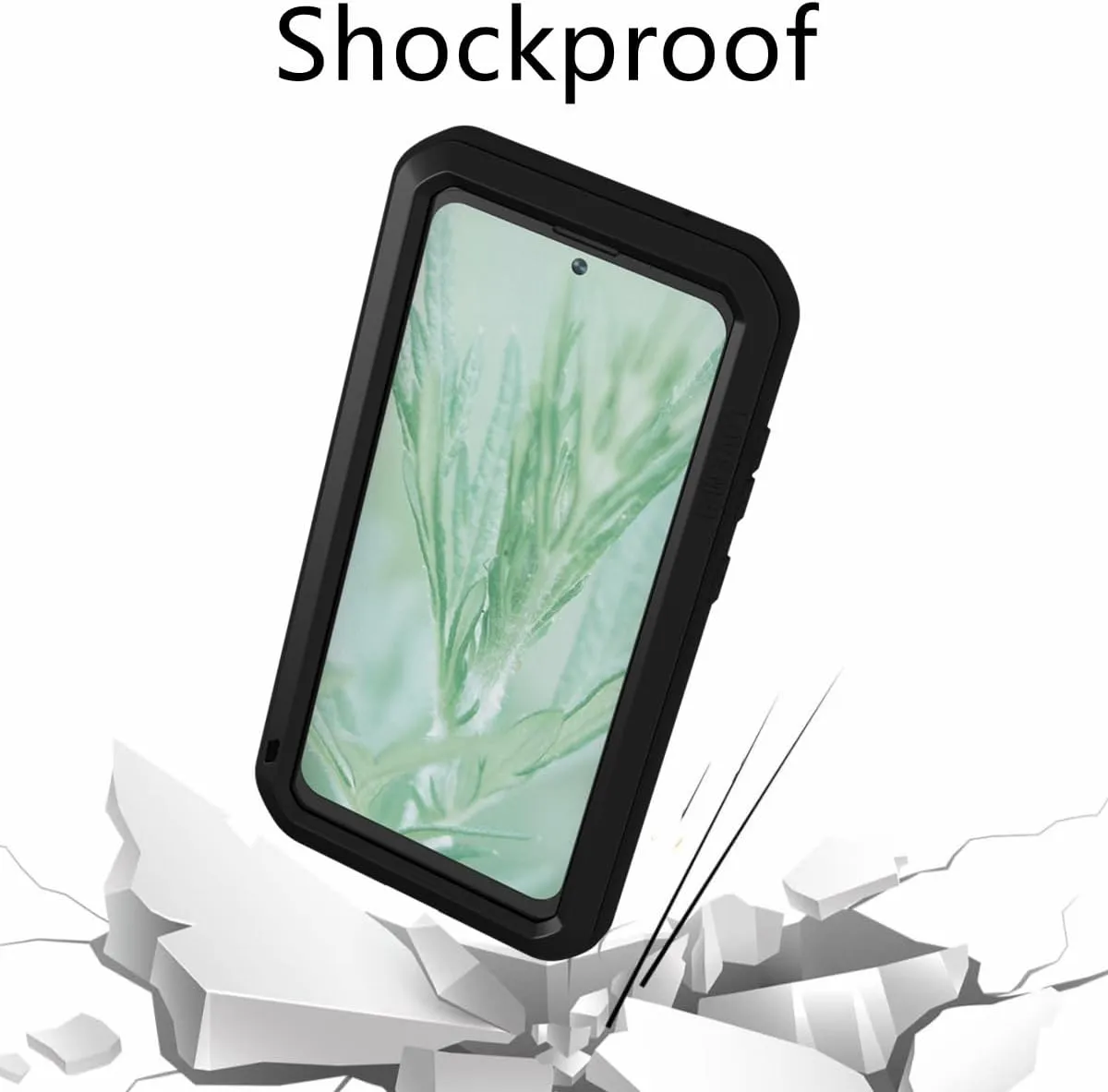 LOVE MEI Compatible with Samsung Galaxy S23 FE Case, Outdoor Sports Military Heavy Duty Shockproof Dustproof Hybrid Aluminum Metal Silicone Tempered Glass Hard Cover (Black)