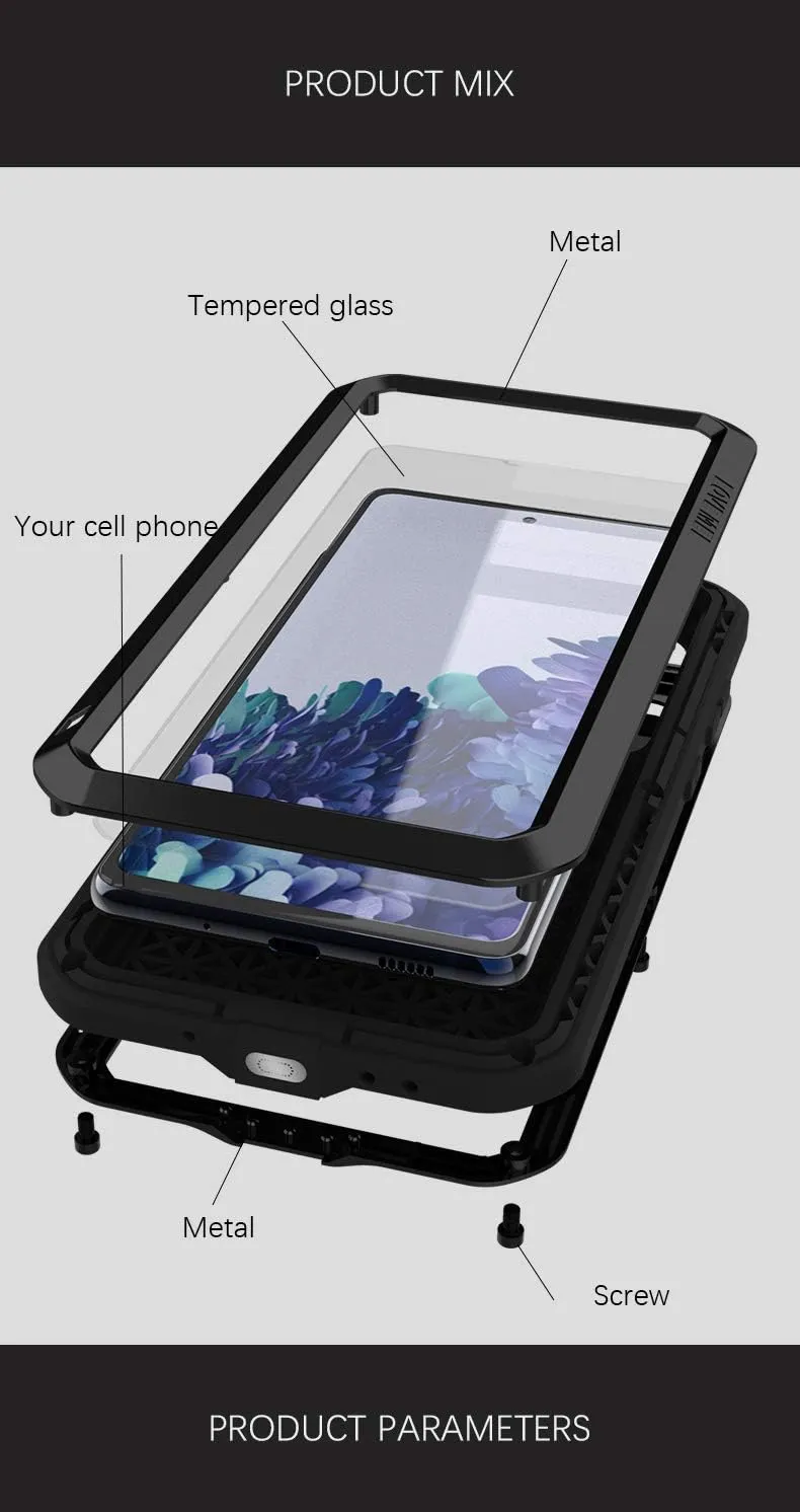 LOVE MEI for Samsung Galaxy S20 FE 5G Case,Outdoor Sports Military Heavy Duty Metal Cover Waterproof Shockproof Dustproof Full Body Protective Case with Built in Tempered Glass Screen Protector(Green)