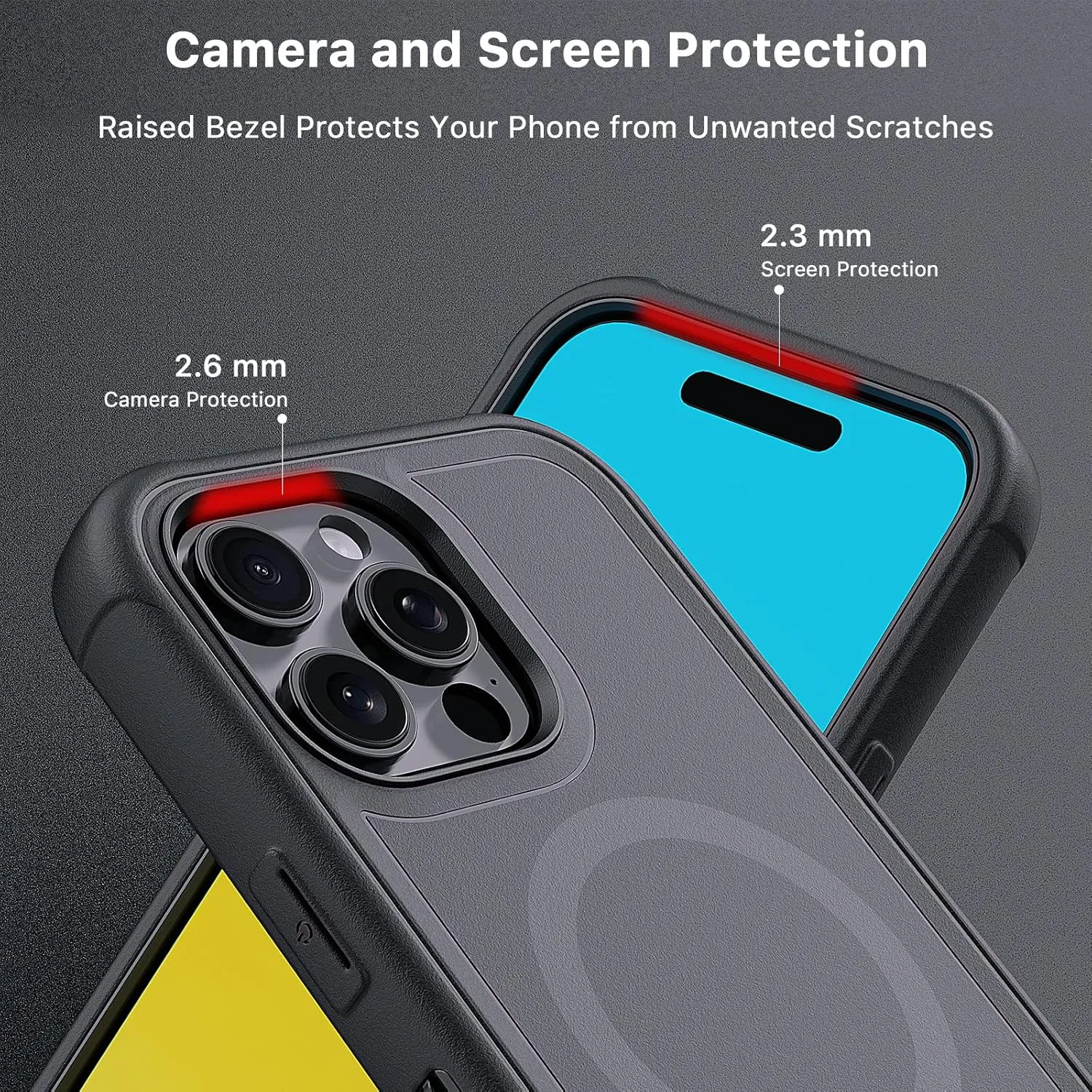 M MYBAT PRO Maverick Series iPhone 16 Pro Max Case with Belt Clip Holster,[Compatible with Magsafe] w/Screen Protector,Anti-Drop,Shockproof,with 360°Rotating Kickstand,Heavy Duty Protection Black