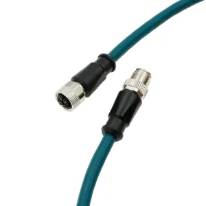 M12 8 Pin X-Code Male to M12 X-Code Female Sensor Connector High Flexible Waterproof Industrial Cable for Cognex Industrial Cameras Automation Device Network 1M