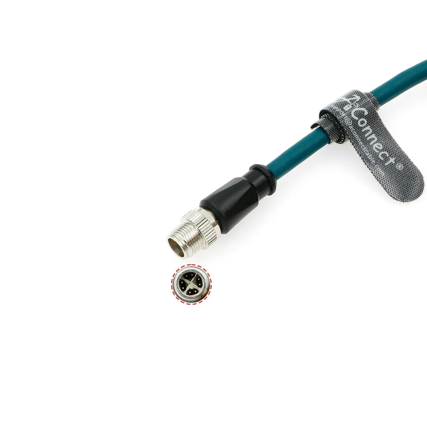 M12 8 Pin X-Code Male to M12 X-Code Female Sensor Connector High Flexible Waterproof Industrial Cable for Cognex Industrial Cameras Automation Device Network 1M