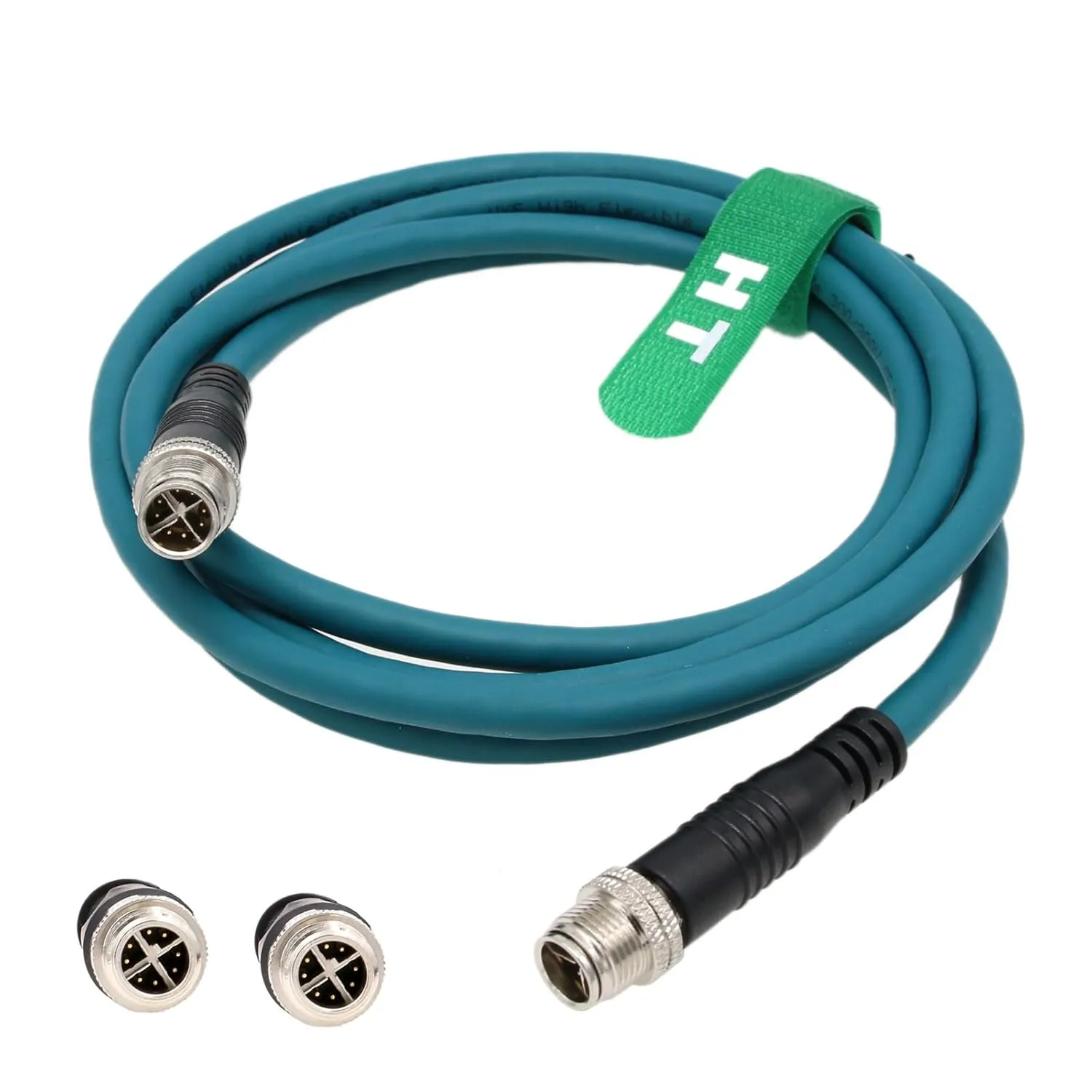 M12 8 Pin X-Coded to 8 Pole X-Coding Gigabit Ethernet Cat7e Cable for Cognex Basler Industrial Sensor Camera High Speed Shielded 10M