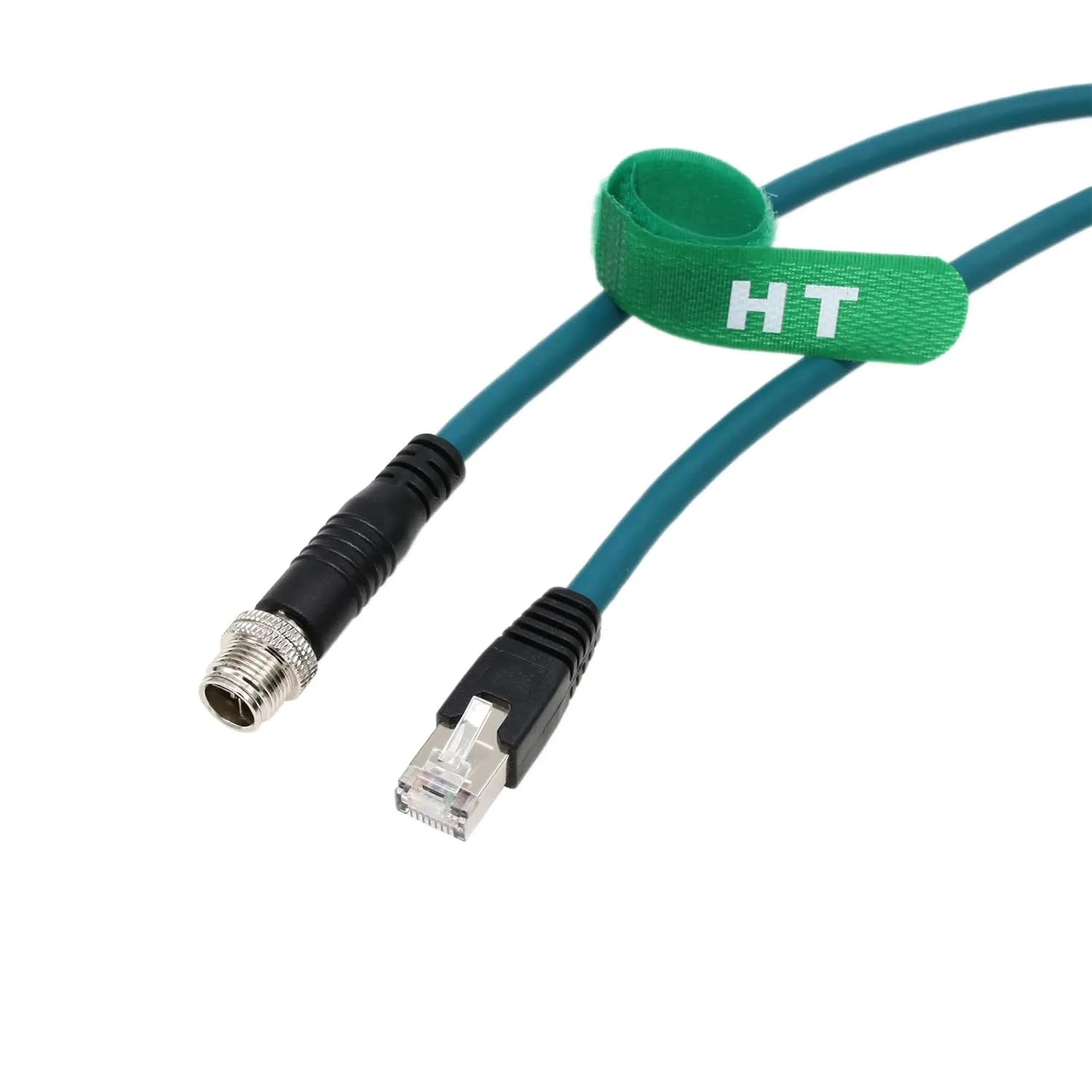 M12 Ethernet 8 Pin X-Code RJ45 CAT-7e GigE Cable for Basler Cognex Vision Camera Sensor Barcode Reader PLC Router Switch Network 1M