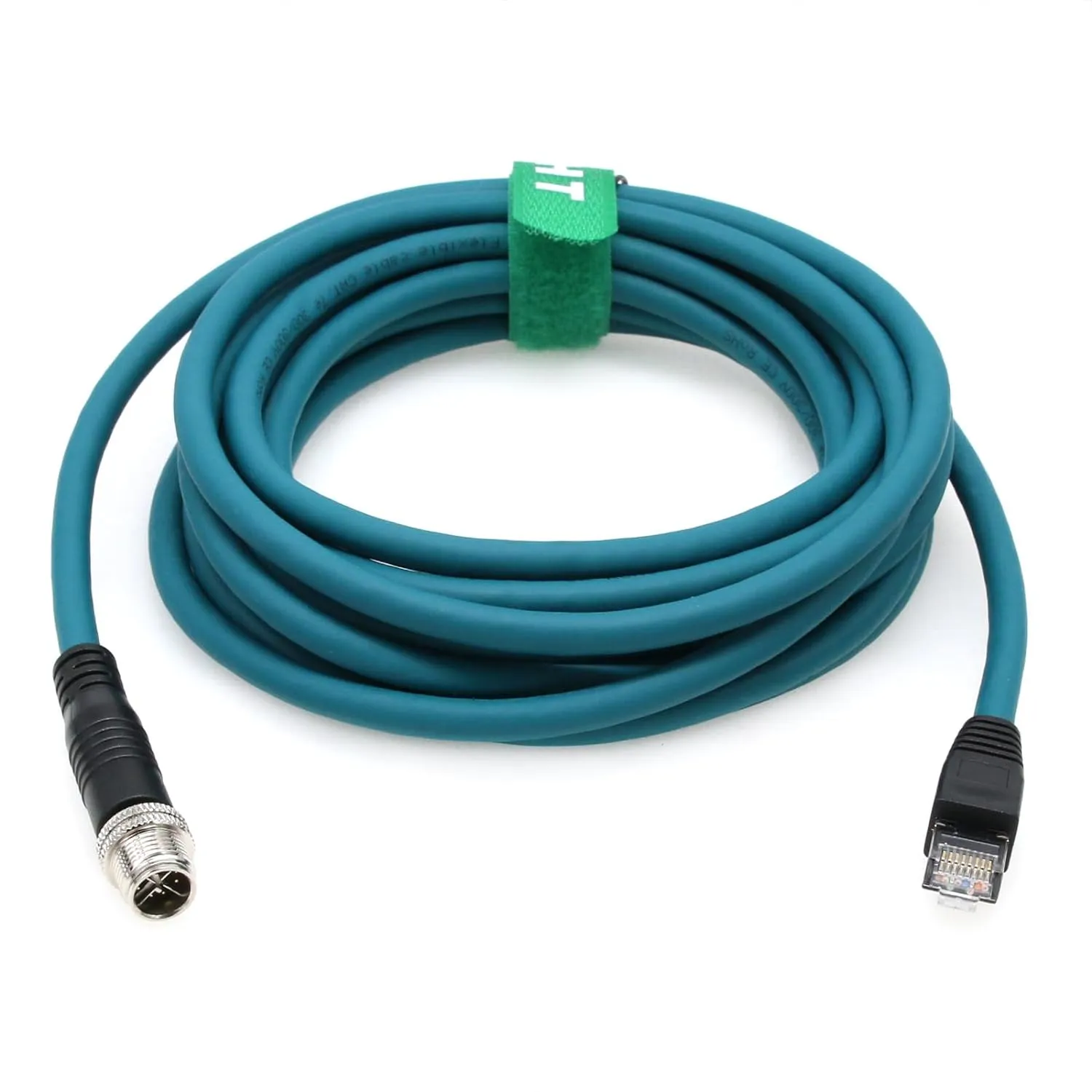 M12 Ethernet 8 Pin X-Code RJ45 CAT-7e GigE Cable for Basler Cognex Vision Camera Sensor Barcode Reader PLC Router Switch Network 1M