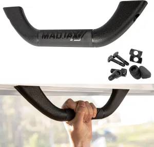MadJax Universal Golf Cart Hard Grab Handle | Automotive Style Black Sturdy Rubber Finish | Compatible with Club Car, EZGO, Yamaha, XSeries with RedDot Versa Triple Track Tops