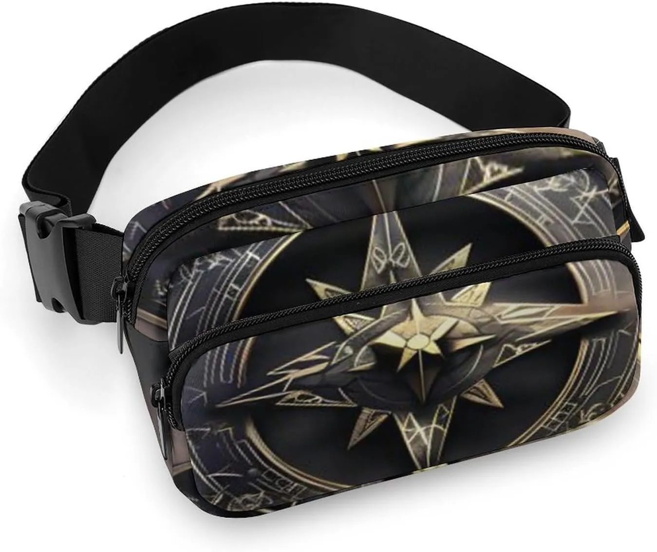 Magical Design Norse Runes Compass Print Fanny Packs for Women Men Fashion Portable Waist Pack Adjustable Belt Bum Bag Hip Bags for Travel, 20x13cm, style-2