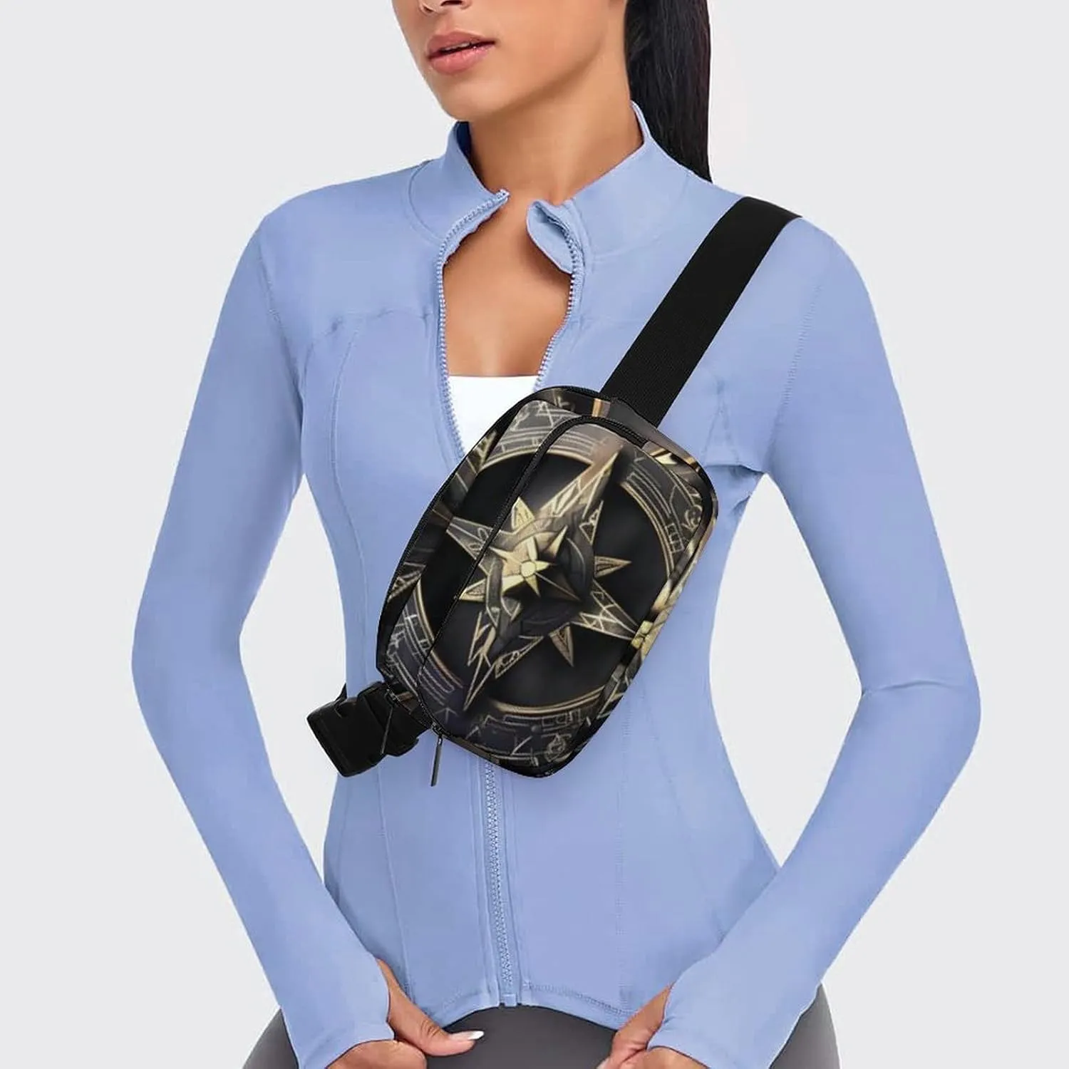Magical Design Norse Runes Compass Print Fanny Packs for Women Men Fashion Portable Waist Pack Adjustable Belt Bum Bag Hip Bags for Travel, 20x13cm, style-2