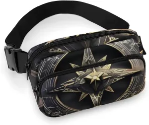 Magical Design Norse Runes Compass Print Fanny Packs for Women Men Fashion Portable Waist Pack Adjustable Belt Bum Bag Hip Bags for Travel, 20x13cm, style-2