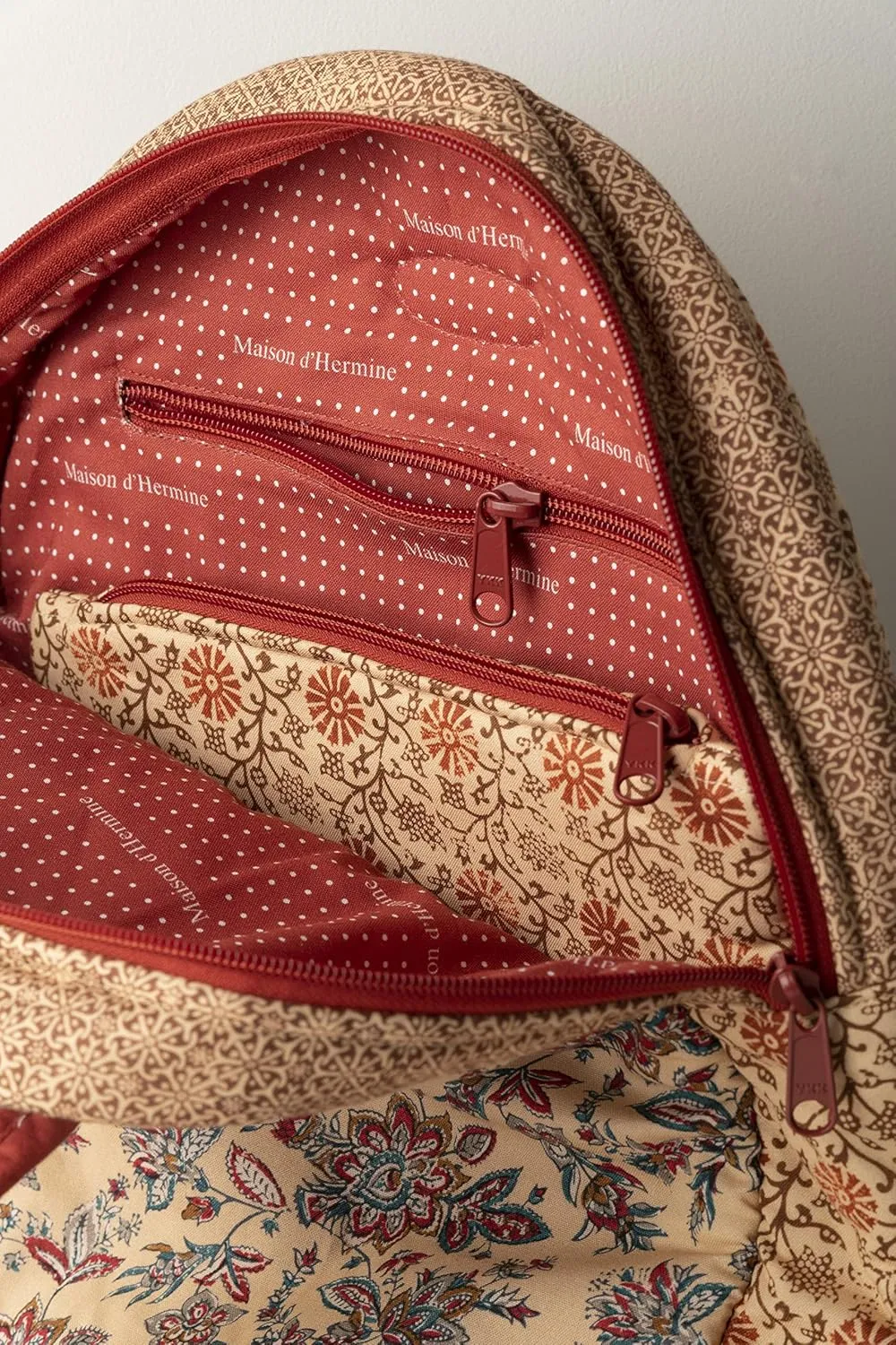 Maison d' Hermine Backpack Cotton Shoulder Backpack with Small Pouch Lightweight Bag for Travel Work Beach Perfect for Women & Men (Asmi - Daya)