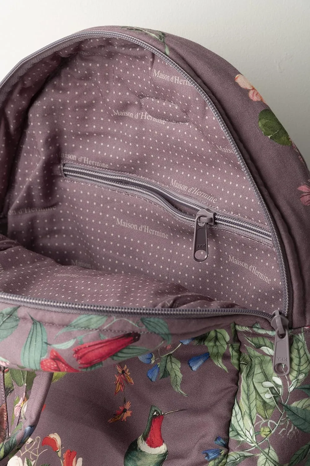 Maison d' Hermine Backpack Cotton Shoulder Backpack with Small Pouch Lightweight Bag for Travel Work Beach Perfect for Women & Men (Eden - Violet)