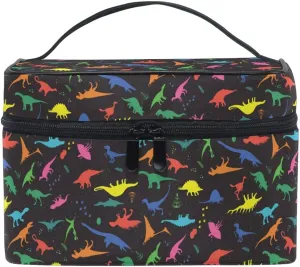 Makeup Bag, Dinosaurs Travel Makeup Organizer Bag Cosmetic Cases Toiletry Bags for Girl Women Ladies