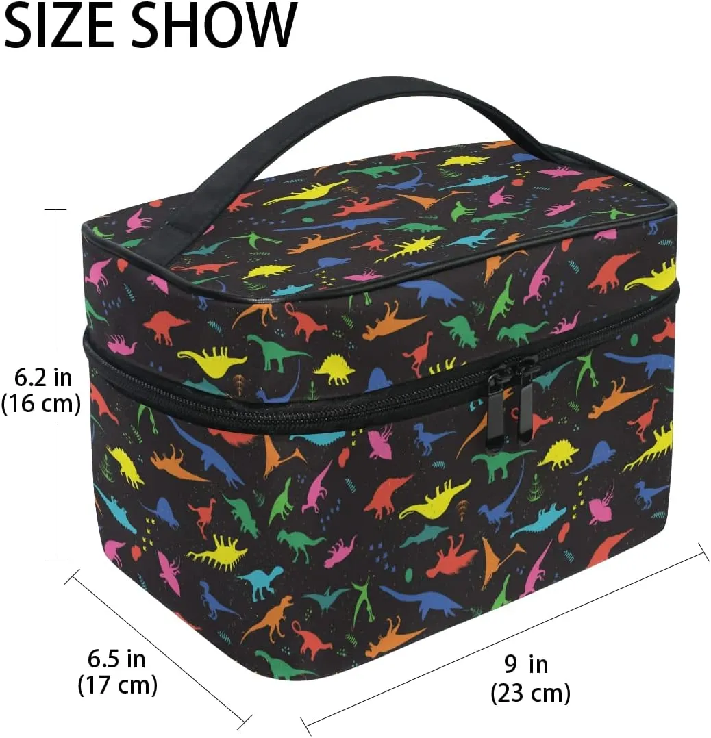 Makeup Bag, Dinosaurs Travel Makeup Organizer Bag Cosmetic Cases Toiletry Bags for Girl Women Ladies