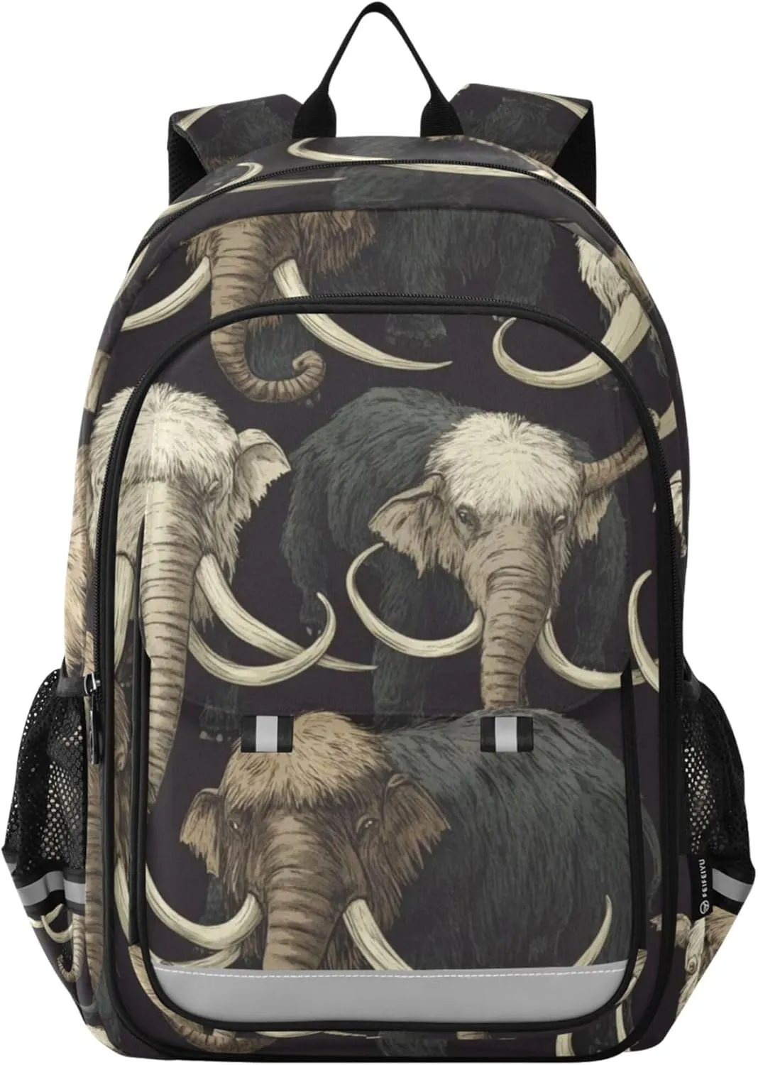 Mammoths Elephants Backpack Lightweight Bookbag Travel Backpack College School Laptop Bag with Reflective Stripes