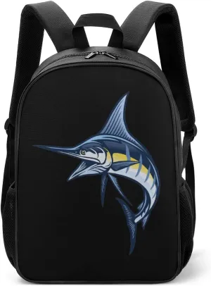 Marlin Fish Unisex Laptop Backpack Lightweight Shoulder Bag Travel Daypack