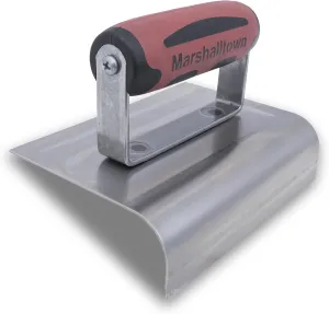 MARSHALLTOWN Curb Outside Tools, Stainless Steel 6 Inch x 4 Inch, 1 1/2 Inch Lip , 3/4 Inch Radius, DuraSoft Handle, Made in the USA, 4268D