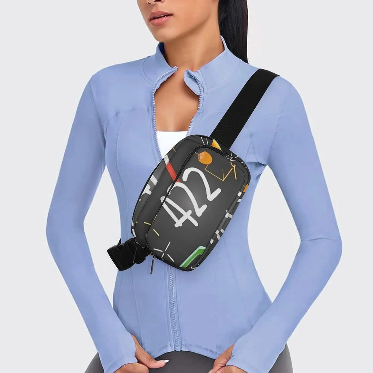 Math Quiz Print Fanny Packs for Women Men Fashion Portable Waist Pack Adjustable Belt Bum Bag Hip Bags for Travel, 20x13cm, style-1