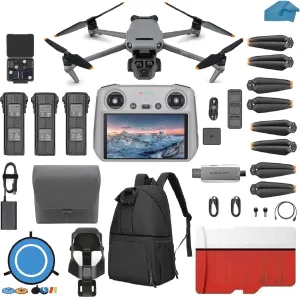 Mavic 3 Pro with Fly More Combo RC, Flagship Triple-Camera Drone with 4/3 CMOS Hasselblad Camera, with 3 Batteries, Charging Hub, 128 GB Micro SD Card Landing Pad, Waterproof Backpack and More