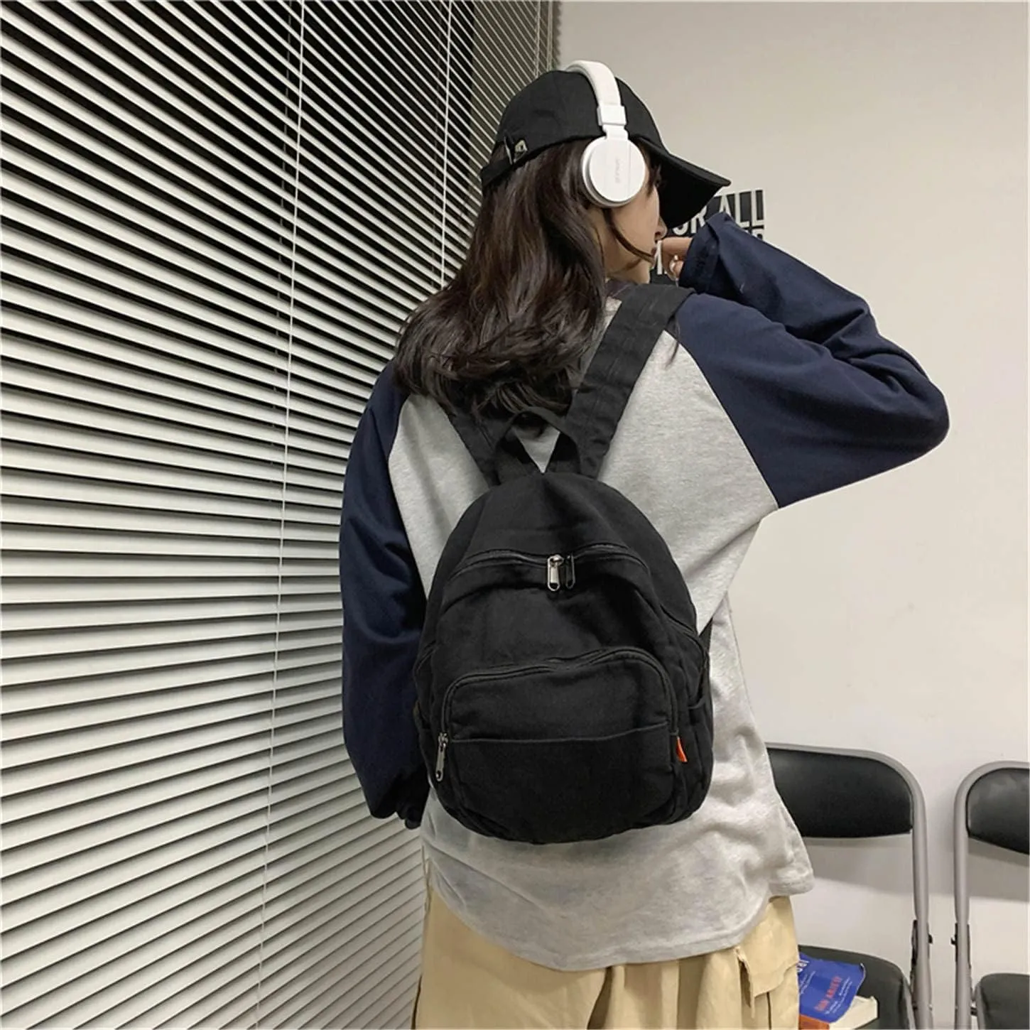 MaxxCloud Vintage Denim Laptop Backpack Casual Canvas Daypack Handbag Purse Lightweight Rucksack Shoulder Bag