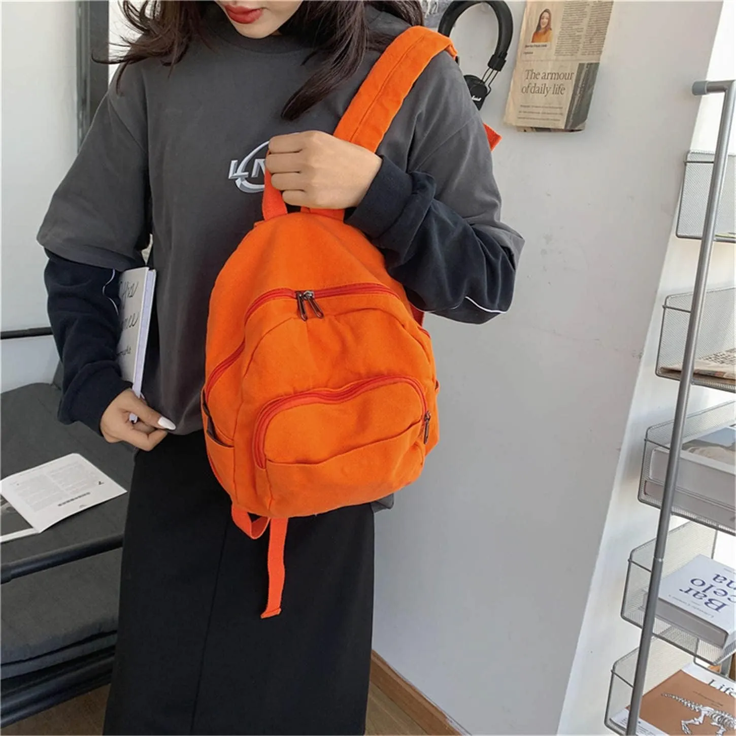 MaxxCloud Vintage Denim Laptop Backpack Casual Canvas Daypack Handbag Purse Lightweight Rucksack Shoulder Bag