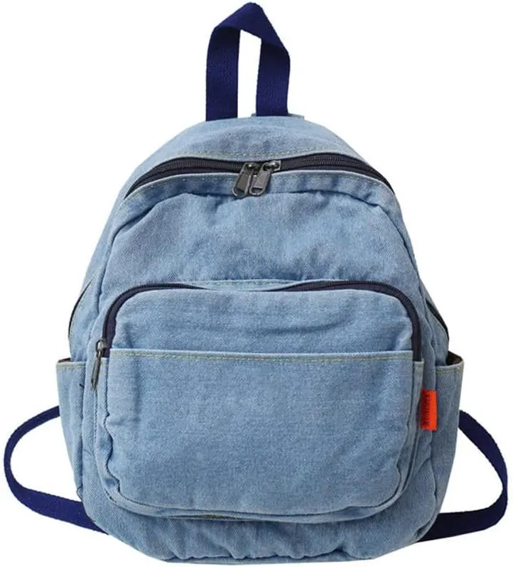 MaxxCloud Vintage Denim Laptop Backpack Casual Canvas Daypack Handbag Purse Lightweight Rucksack Shoulder Bag