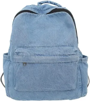 MaxxCloud Vintage Denim Laptop Backpack Casual Canvas Daypack Handbag Purse Lightweight Rucksack Shoulder Bag