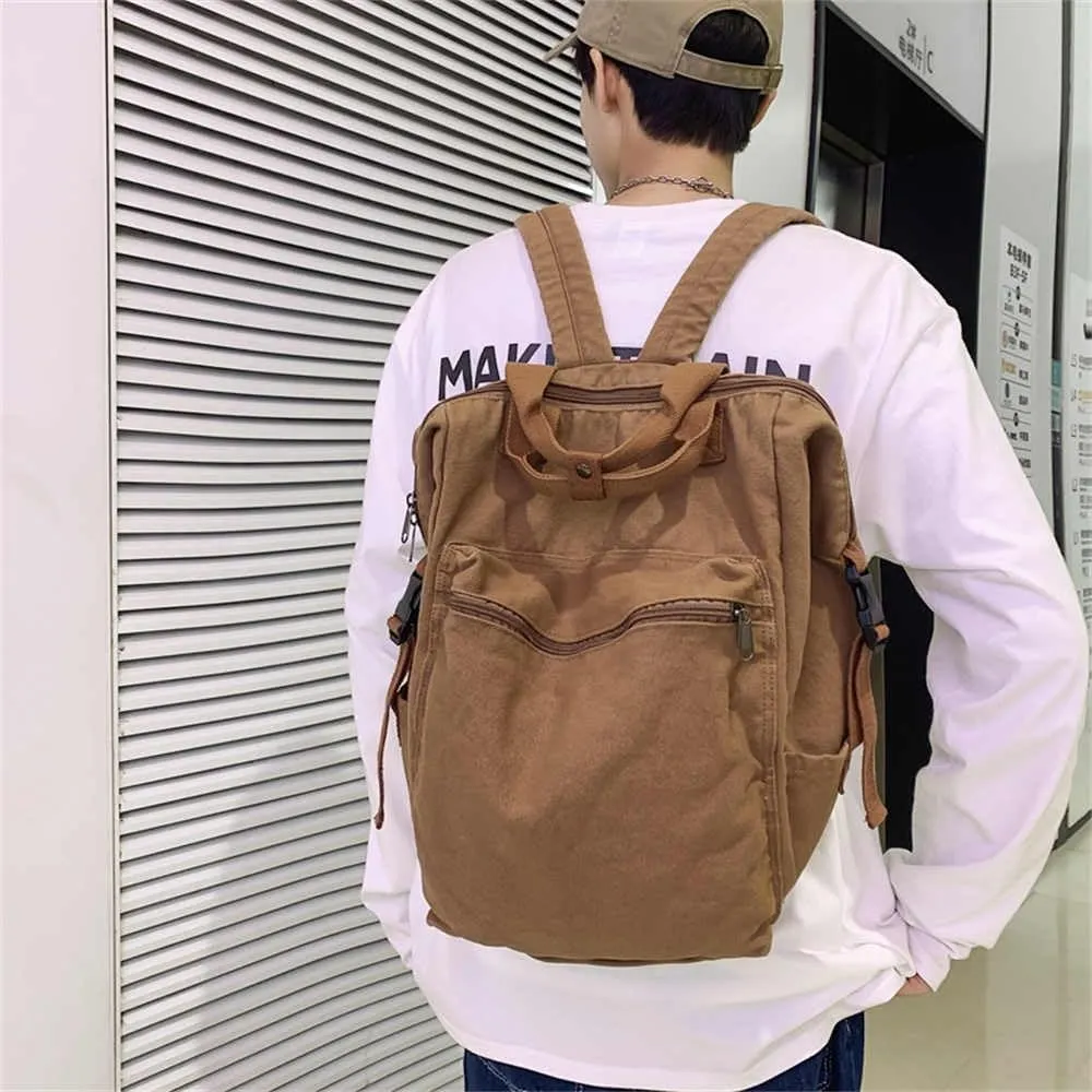MaxxCloud Vintage Denim Laptop Backpack Casual Canvas Daypack Handbag Purse Lightweight Rucksack Shoulder Bag