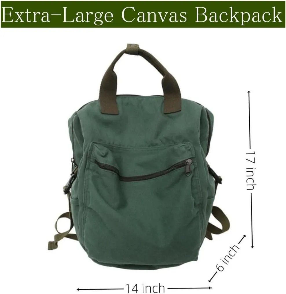 MaxxCloud Vintage Denim Laptop Backpack Casual Canvas Daypack Handbag Purse Lightweight Rucksack Shoulder Bag