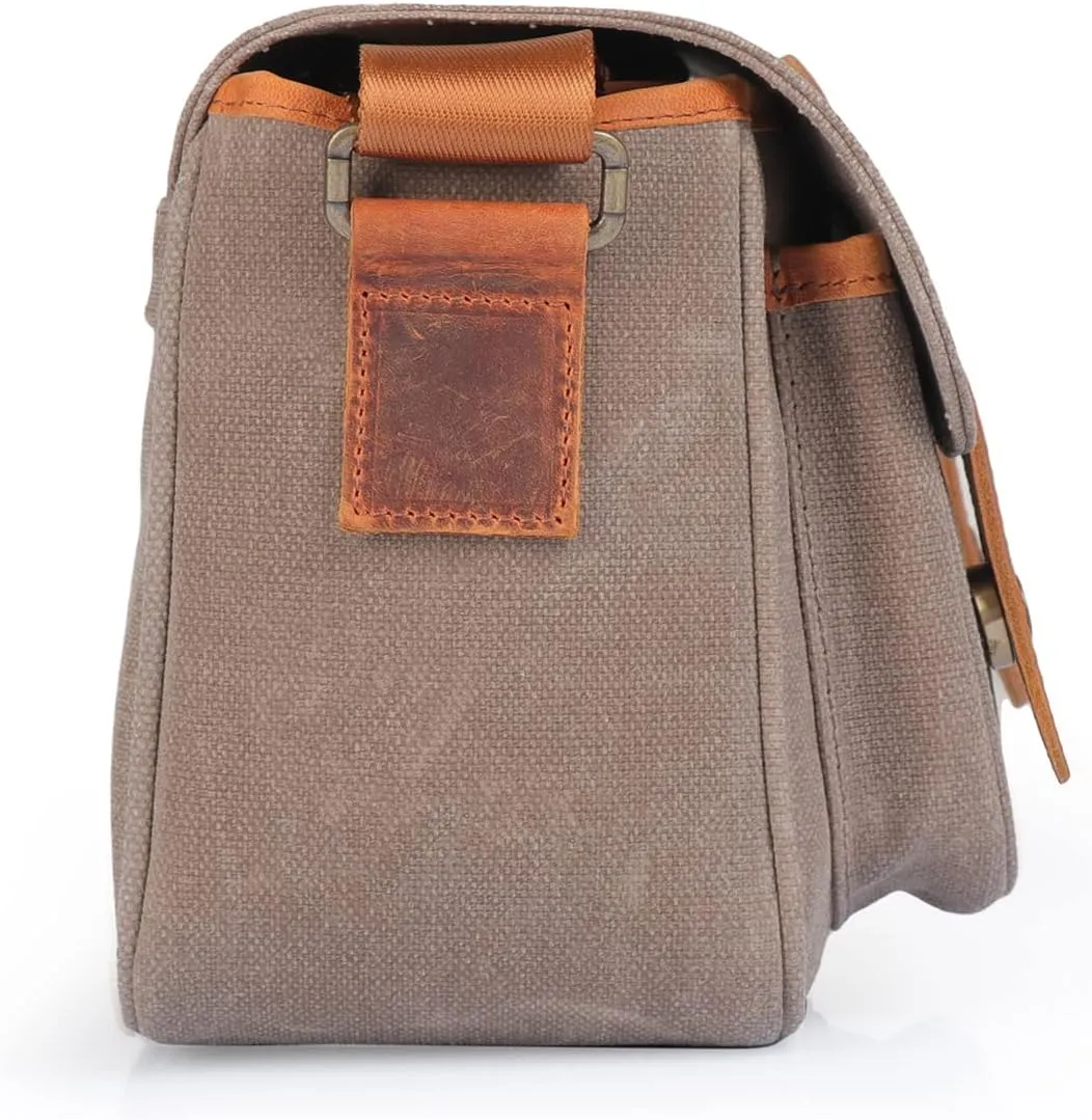 MegaGear Sequoia Canvas Bag Compatible with Canon, Nikon, Sony SLR/DSLR Mirrorless Cameras (Mink/Camel)