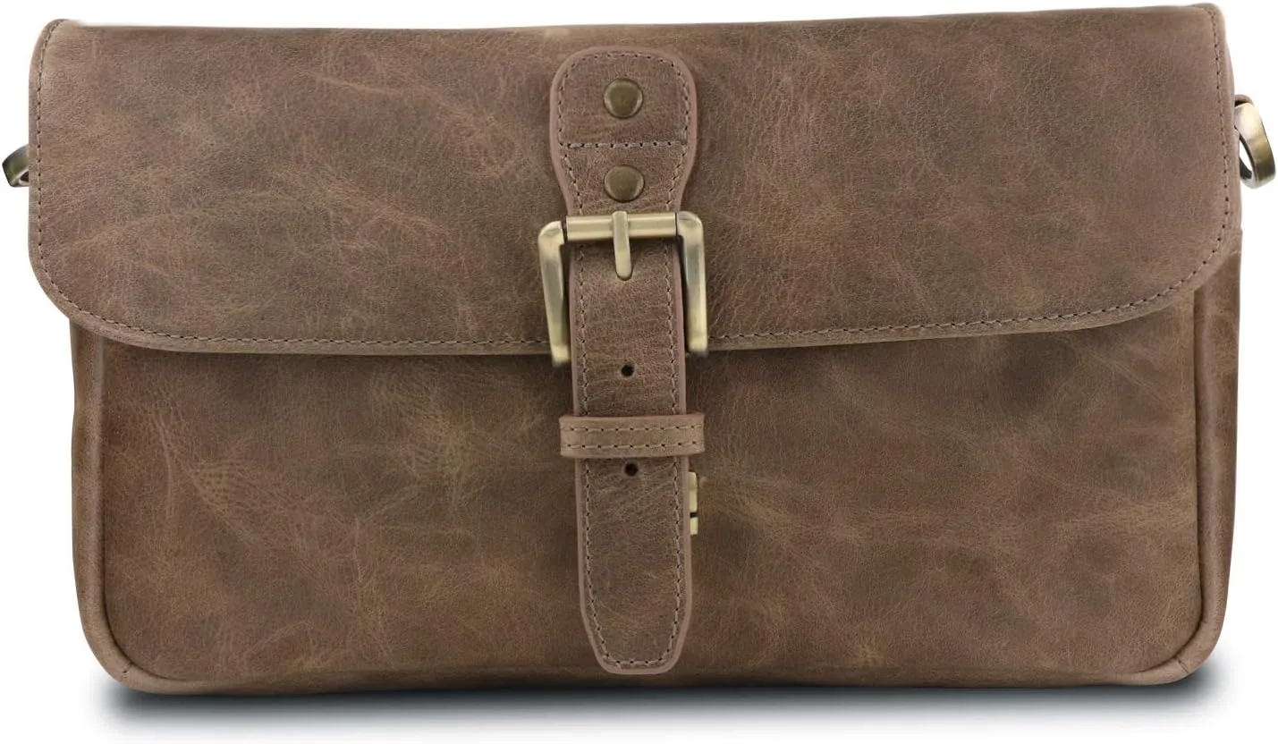MegaGear Torres Genuine Leather Camera Messenger Bag for Mirrorless, Instant and DSLR Cameras