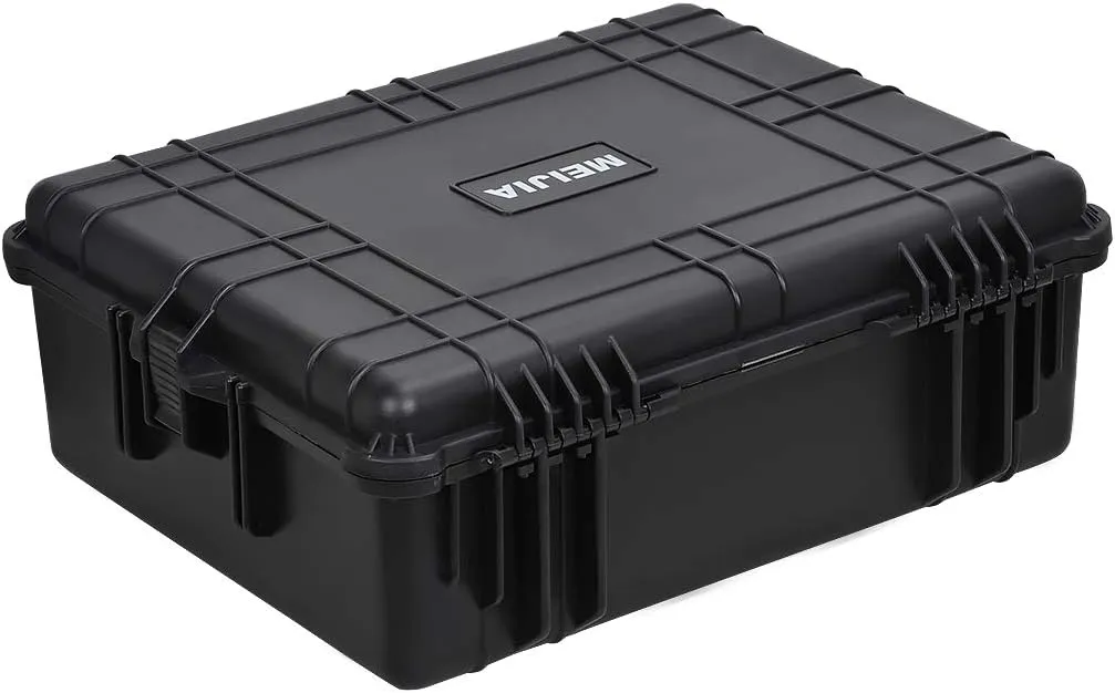 MEIJIA Portable Waterproof Protective Hard Case, Camera Case with Customizable Fit Foam Inserted,Fit Use of Drones,Camera,Equipments, Elegant Black (24.25"X19.43"X8.68")