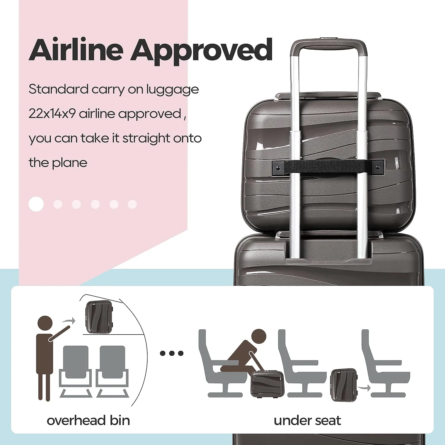 Melalenia Luggage Sets 3 Piece Expandable Suitcase Set, PP Hardshell Suitcase with Spinner Wheels,Lightweight Carry On Luggage with TSA Lock for Women