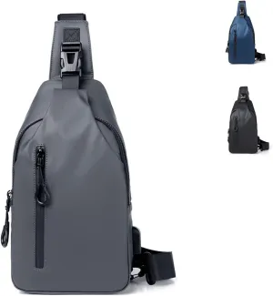 Men Crossbody Sling Backpack Multipurpose Daypack Lightweight Waterproof Casual Shoulder Chest Bag Backpack For Hiking Travel (Grey)