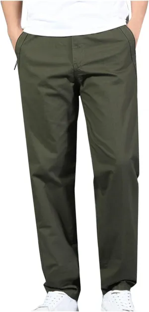 Men Plus Size Cargo Pants Light Lounge Pants Solid Outdoor Pants Hiking Pants with Pocket Relaxed Classic Pants