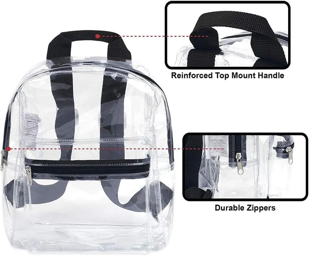 Men&Women Clear Backpacks Transparent Knapsack Waterproof PVC Rucksack Backpack Clear Purse, Pink, One Size