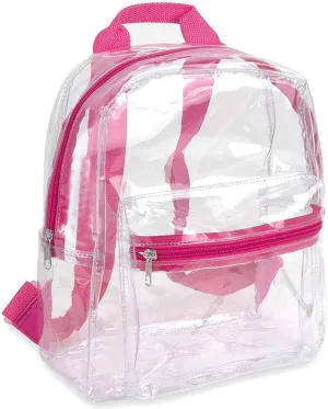 Men&Women Clear Backpacks Transparent Knapsack Waterproof PVC Rucksack Backpack Clear Purse, Pink, One Size