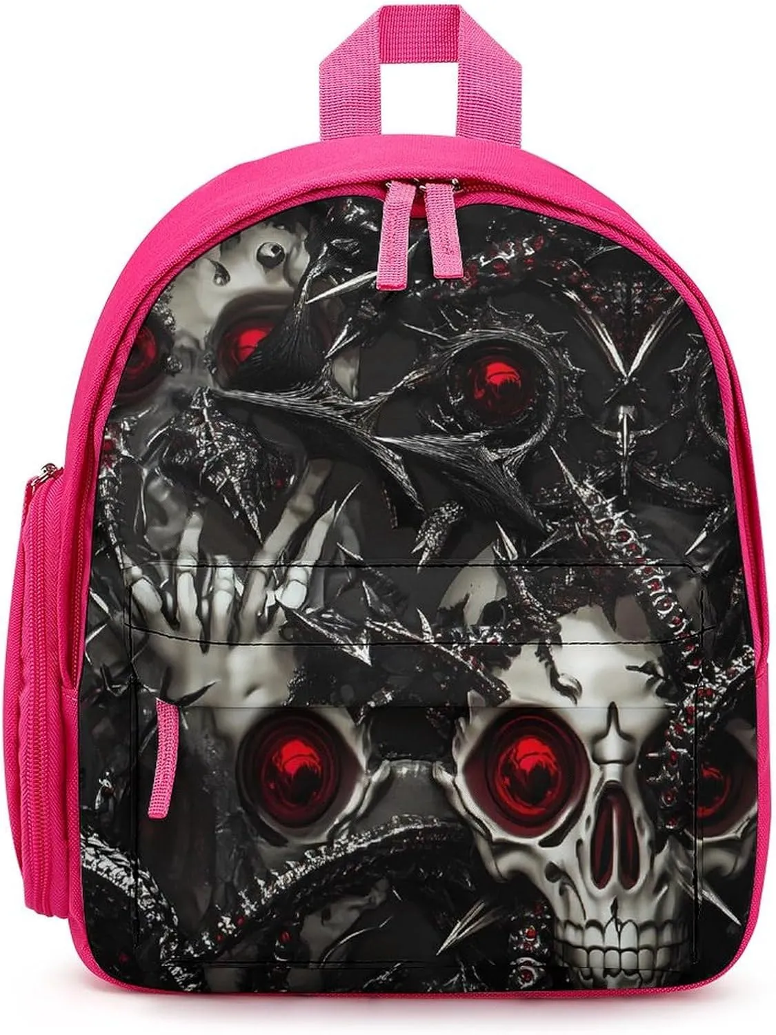 Metal Skull Death Thorns Simple Backpack Lightweight Cute Printing Shoulder Bag Family Travel Pink-style