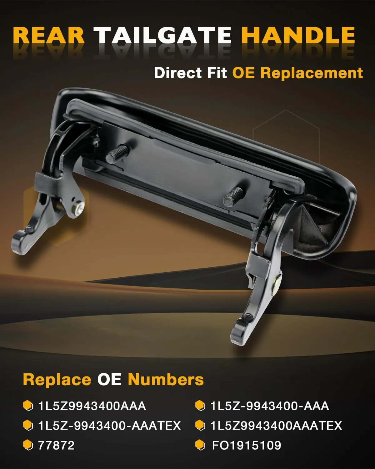 Metal Tailgate Door Handle, Compatible with 1998-2011 Ford Ranger, 01-10 Mazda B2300 B3000 B4000, Textured Exterior Rear Tail Gate Latch, Replace# 1L5Z9943400AAA, FO1915109, Liftgate Latch Handle
