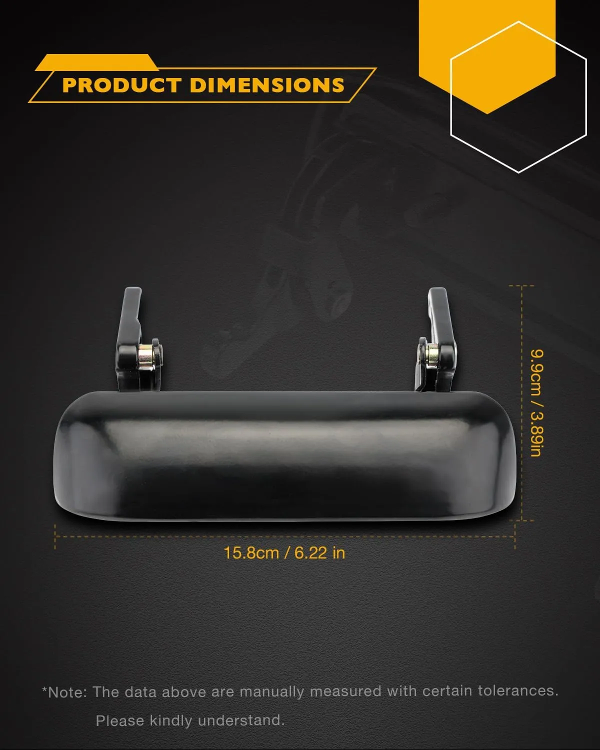 Metal Tailgate Door Handle, Compatible with 1998-2011 Ford Ranger, 01-10 Mazda B2300 B3000 B4000, Textured Exterior Rear Tail Gate Latch, Replace# 1L5Z9943400AAA, FO1915109, Liftgate Latch Handle