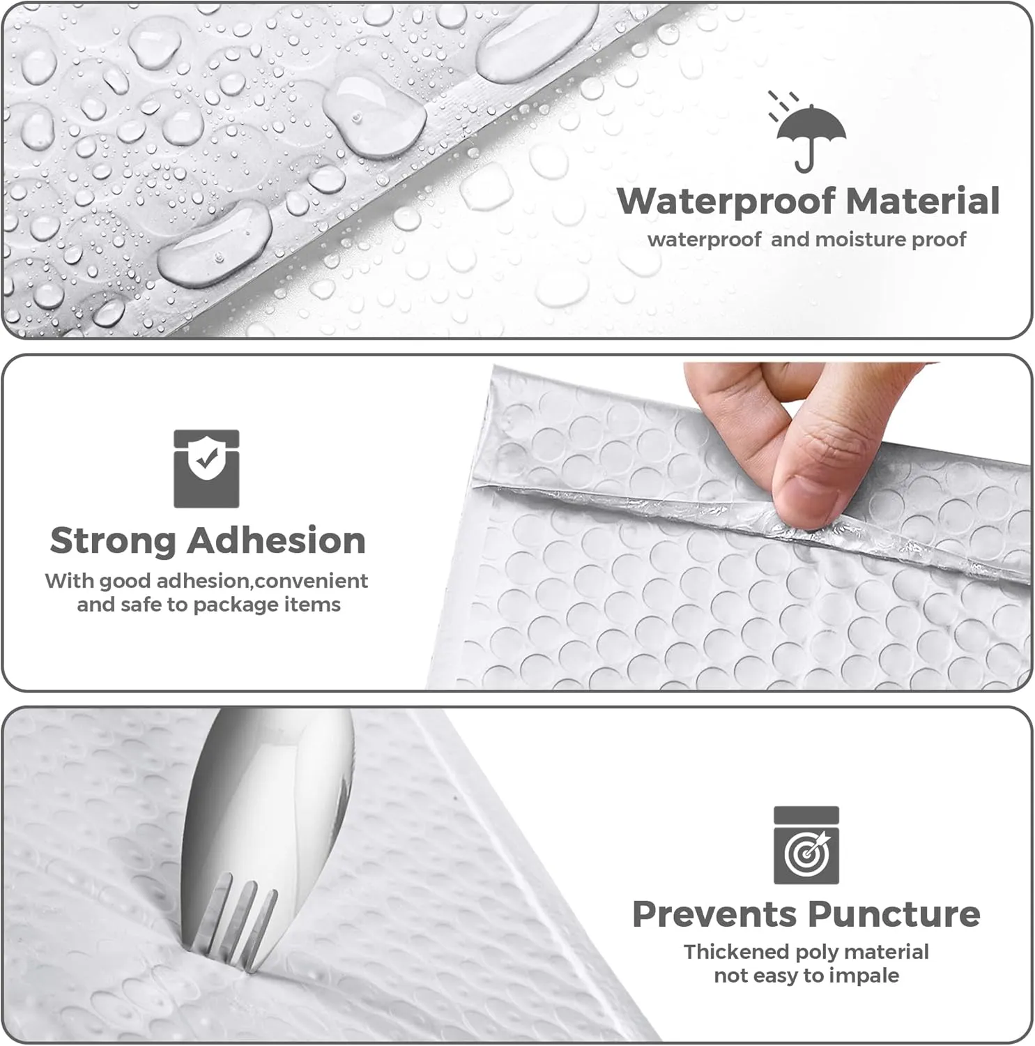 Metronic 40 Pack Bubble Mailer, 10.5x16 "Padded Envelopes, Strong Adhesion Bubble Mailers White Large Shipping Mailing Envelopes for Small Business,Books,Clothes, Bubble Mailers Usable Size 10.5x15