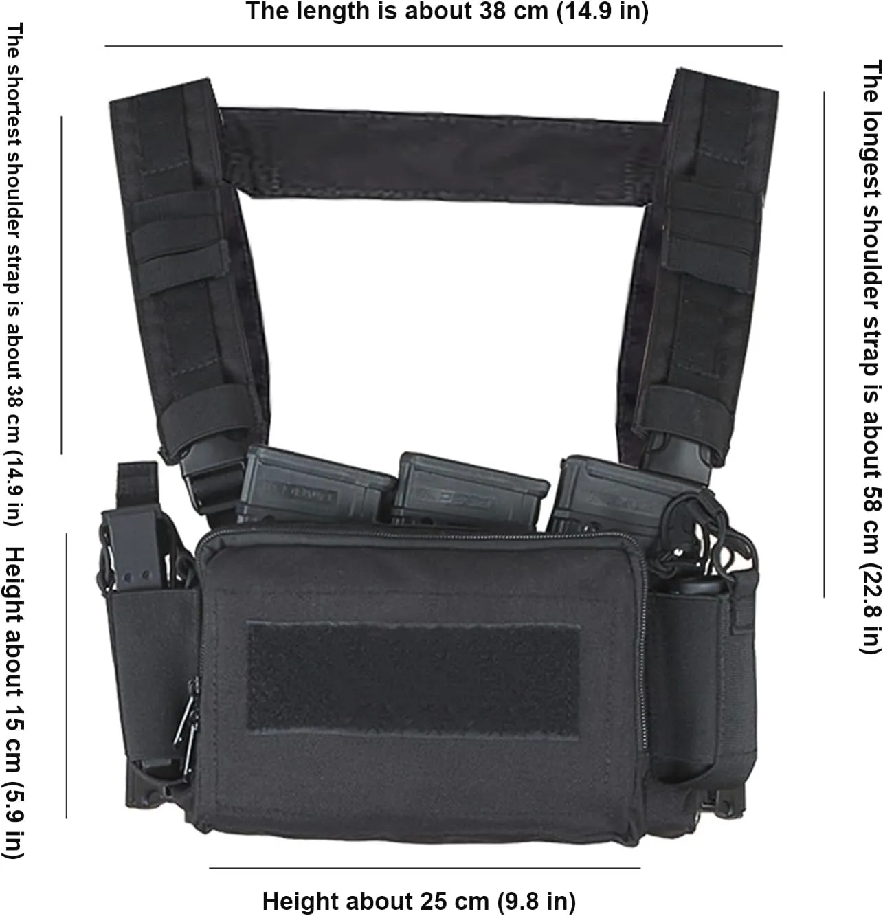 Micro Chest Rig with Triple AK/AR Mag Pouch Tactical H-Harness Bag Airsoft Kit
