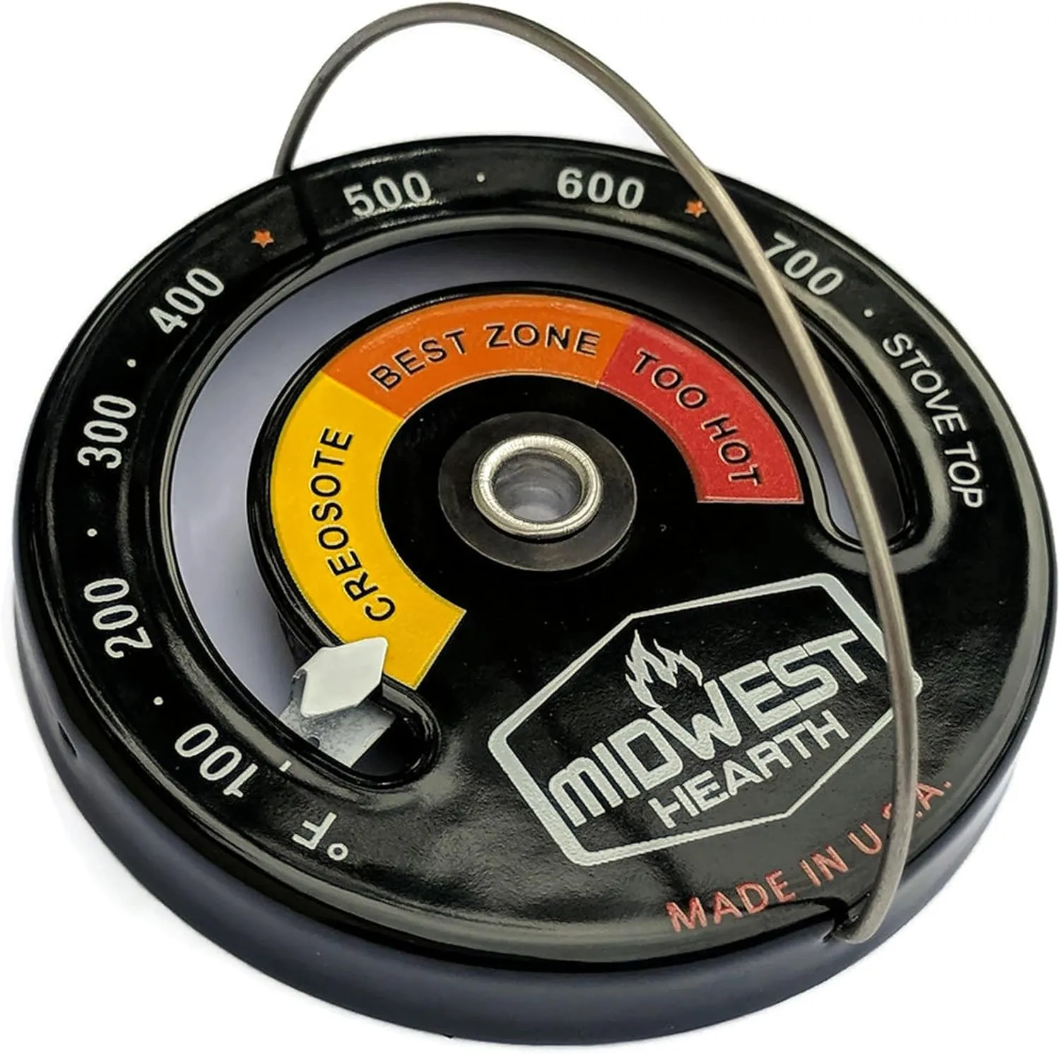 Midwest Hearth Wood Stove Thermometer - Magnetic Stove Top Meter (Made in USA)