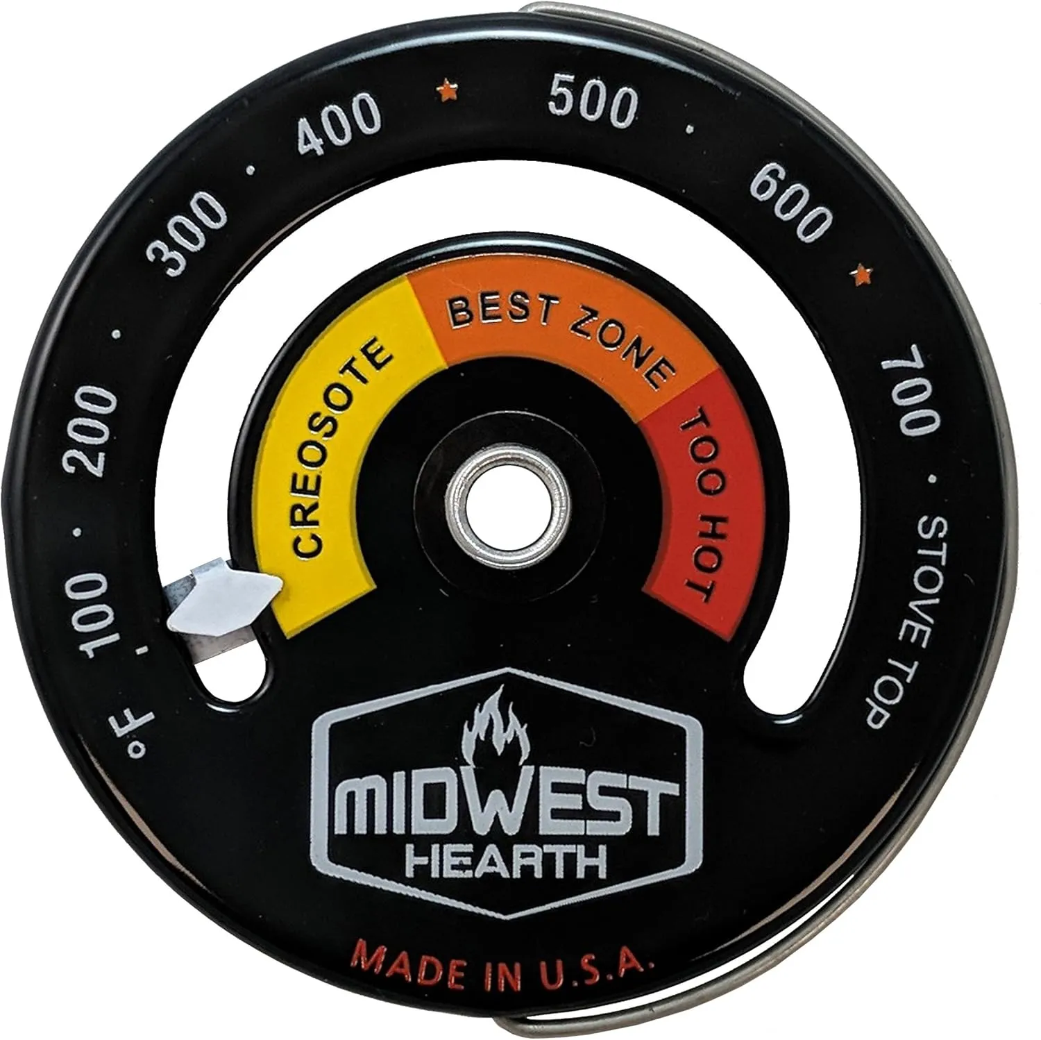 Midwest Hearth Wood Stove Thermometer - Magnetic Stove Top Meter (Made in USA)