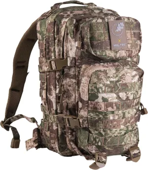 Mil-Tec Unisex Assault Pack - Rugged Durable Lightweight Ergonomic Versatile Tactical Outdoor Camping Hiking Backpack with Adjustable Padded Shoulder Straps & MOLLE Loops, Phantomleaf WASP I Z2, 20L