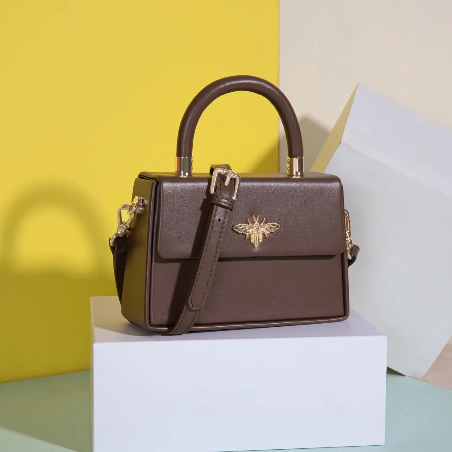 Milan Chiva Small Top Handle Purses for Women Mini Satchel Crossbody Bag Elegant Square Bag